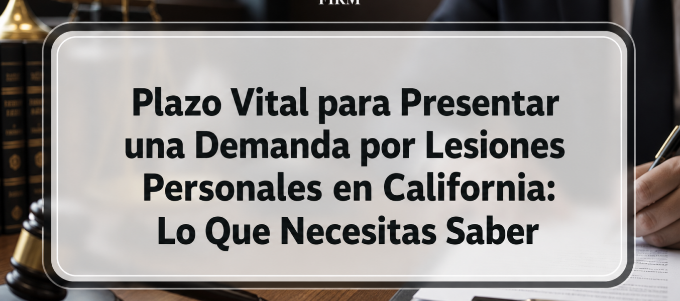 Plazo Vital para Presentar una Demanda por Lesiones Personales en California: Lo Que Necesitas Saber